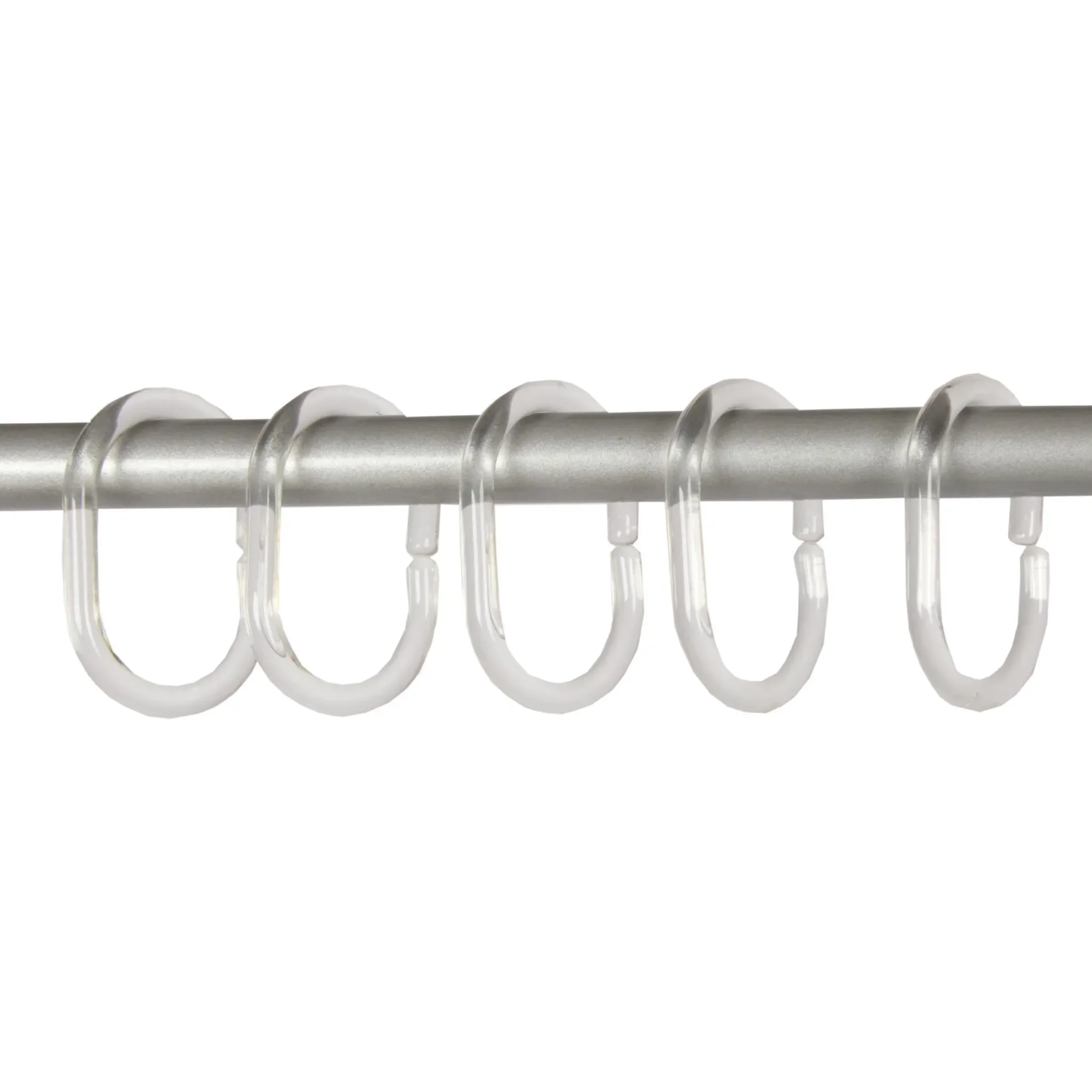 Duschvorhangringe C-Form – Weiß, 12er-Set
